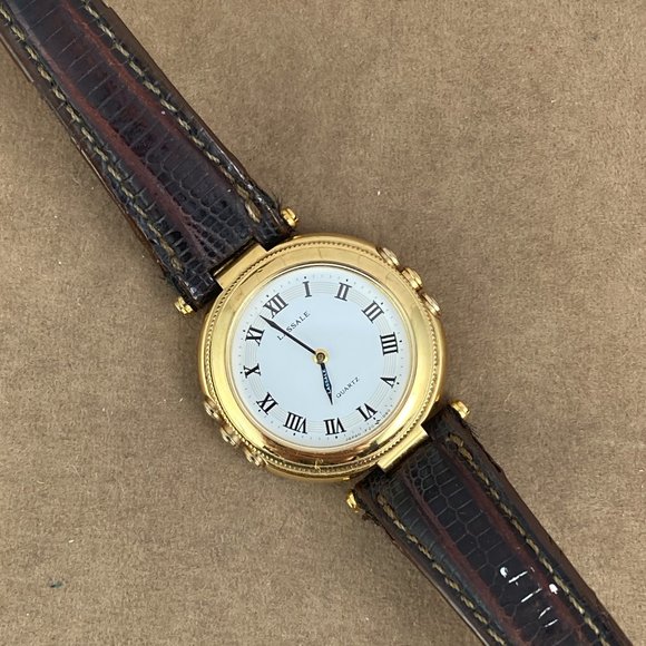 Vintage Lassale Gold Plated Quartz Roman Numeral Dress Watch - Picture 5 of 9